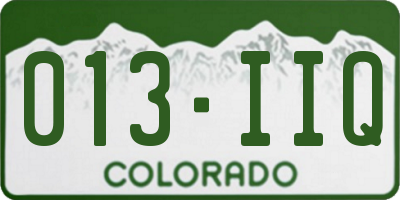 CO license plate 013IIQ