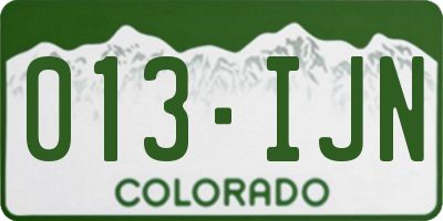 CO license plate 013IJN