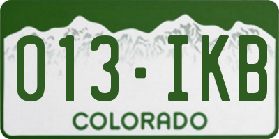 CO license plate 013IKB