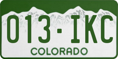 CO license plate 013IKC