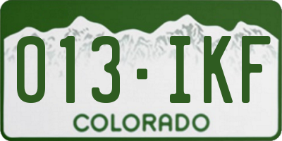 CO license plate 013IKF
