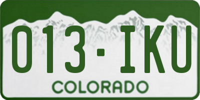 CO license plate 013IKU