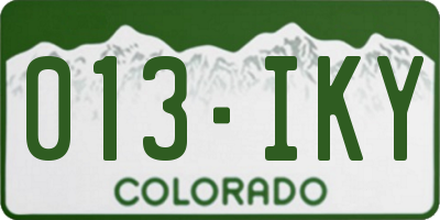 CO license plate 013IKY
