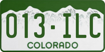CO license plate 013ILC
