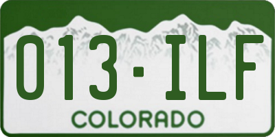 CO license plate 013ILF