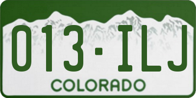 CO license plate 013ILJ