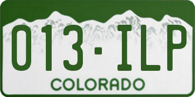 CO license plate 013ILP
