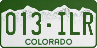 CO license plate 013ILR