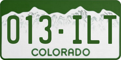 CO license plate 013ILT