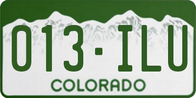 CO license plate 013ILU