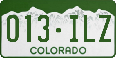 CO license plate 013ILZ