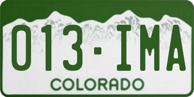 CO license plate 013IMA