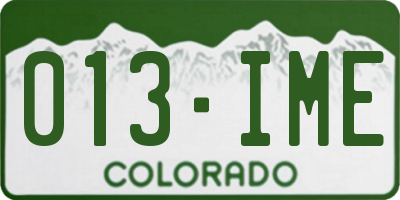 CO license plate 013IME