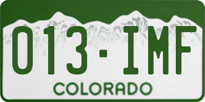CO license plate 013IMF