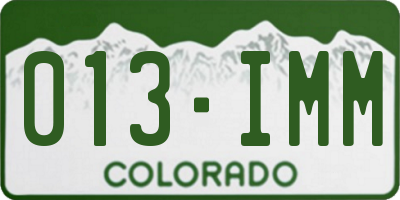 CO license plate 013IMM