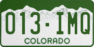CO license plate 013IMQ