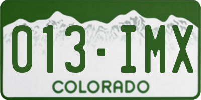CO license plate 013IMX