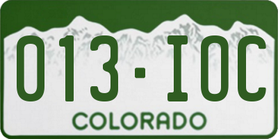 CO license plate 013IOC