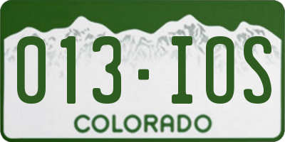 CO license plate 013IOS