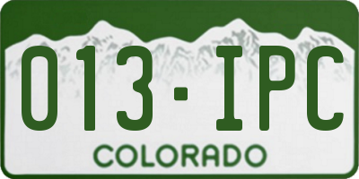 CO license plate 013IPC