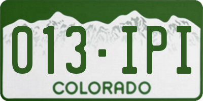 CO license plate 013IPI