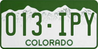 CO license plate 013IPY