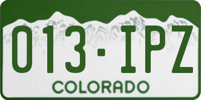CO license plate 013IPZ