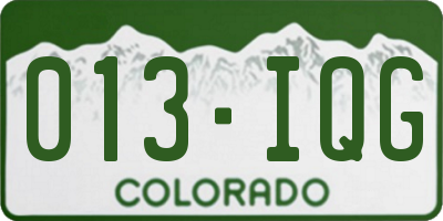 CO license plate 013IQG