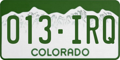 CO license plate 013IRQ