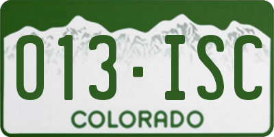 CO license plate 013ISC