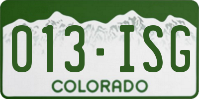 CO license plate 013ISG