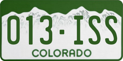 CO license plate 013ISS