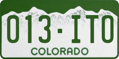 CO license plate 013ITO