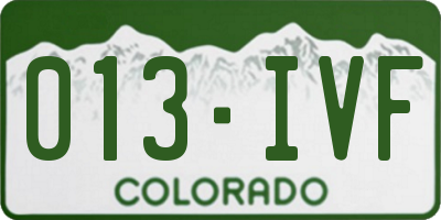 CO license plate 013IVF