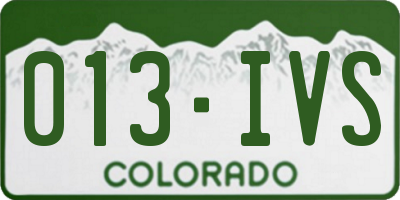 CO license plate 013IVS