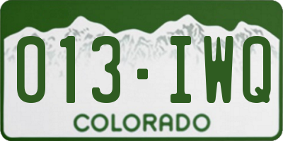 CO license plate 013IWQ