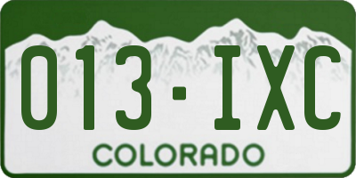 CO license plate 013IXC