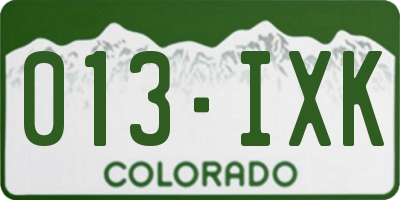 CO license plate 013IXK