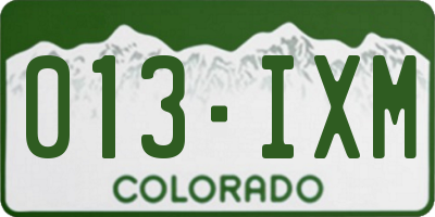CO license plate 013IXM