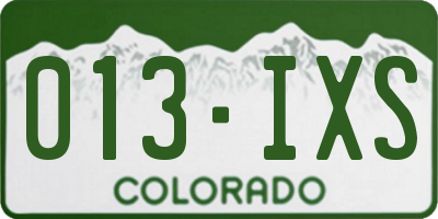 CO license plate 013IXS