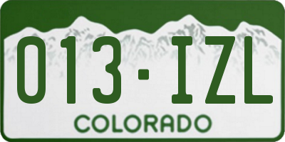 CO license plate 013IZL