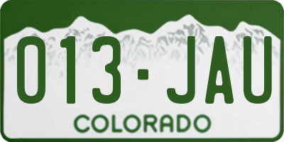 CO license plate 013JAU
