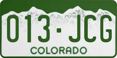 CO license plate 013JCG