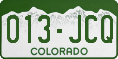 CO license plate 013JCQ