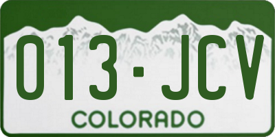 CO license plate 013JCV