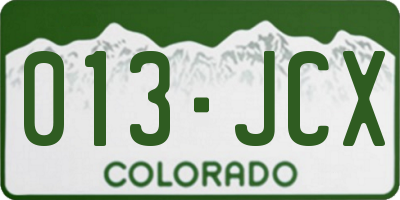 CO license plate 013JCX