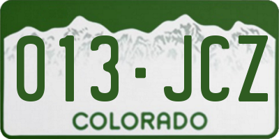 CO license plate 013JCZ