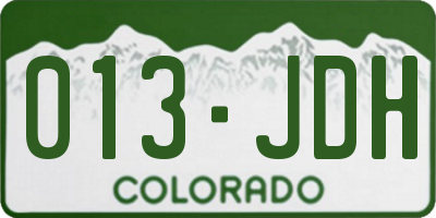 CO license plate 013JDH