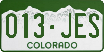 CO license plate 013JES