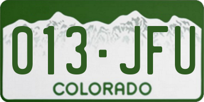 CO license plate 013JFU